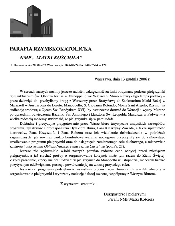 Parafia rzymskokatolicka nmp „Matki kościoła”